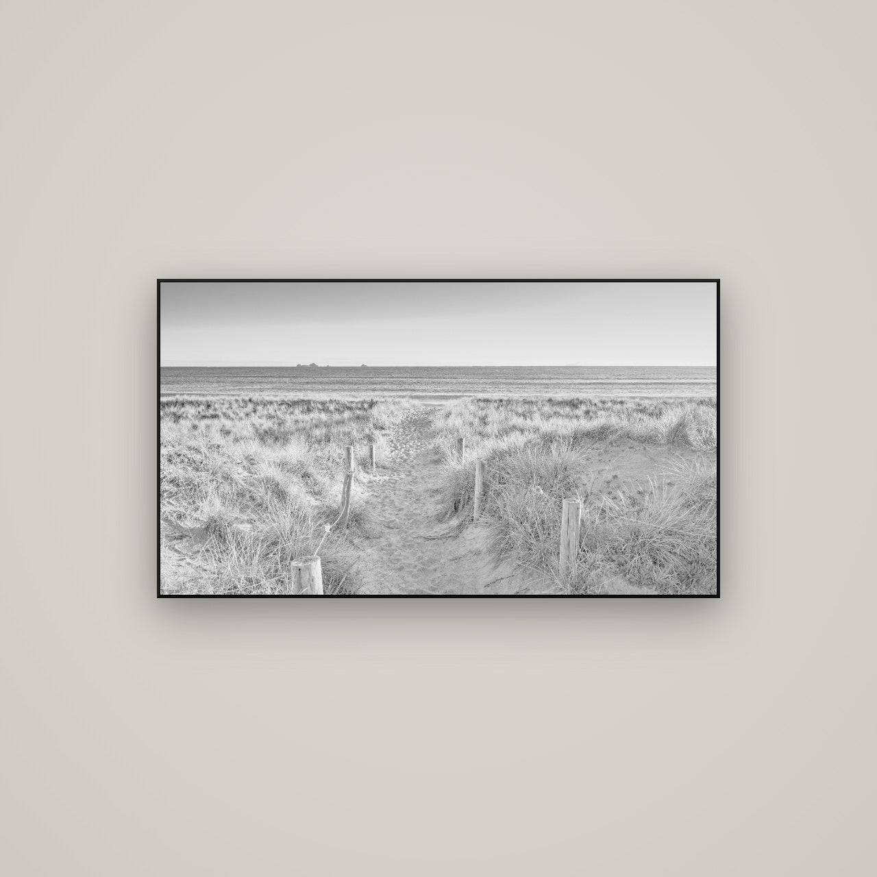 Passage to the Sea, Whakatāne — ArtBox Black, 107×60 cm. New Zealand fine art wall art by Stephen Milner.