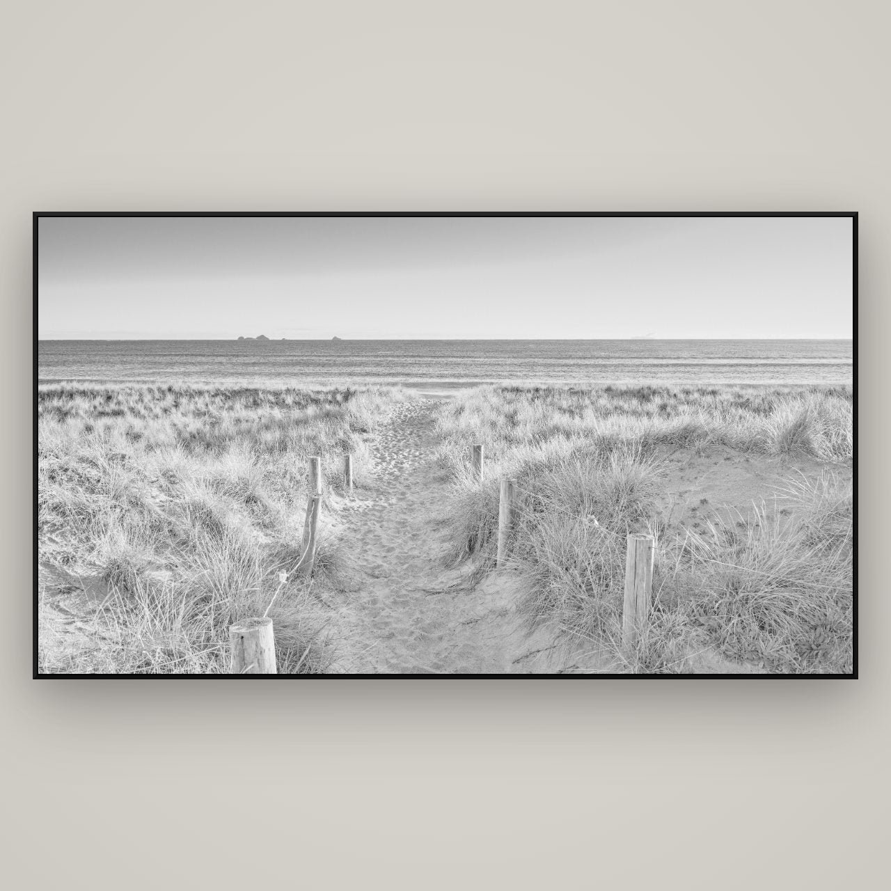 Passage to the Sea, Whakatāne — ArtBox Black, 196×110 cm. New Zealand fine art wall art by Stephen Milner.