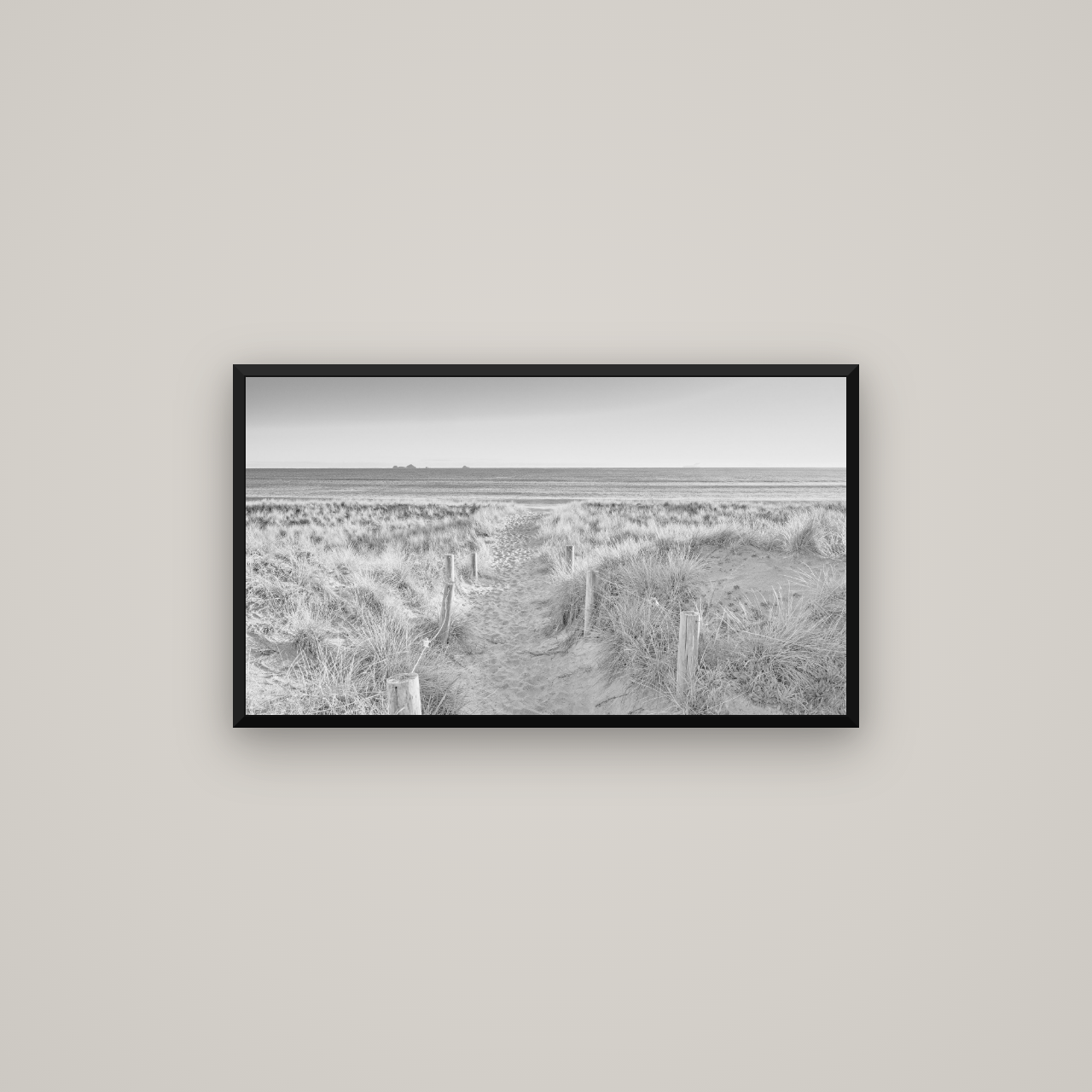 Passage to the Sea, Whakatāne — Basel Black Matte, 80×45 cm. New Zealand fine art wall art by Stephen Milner.