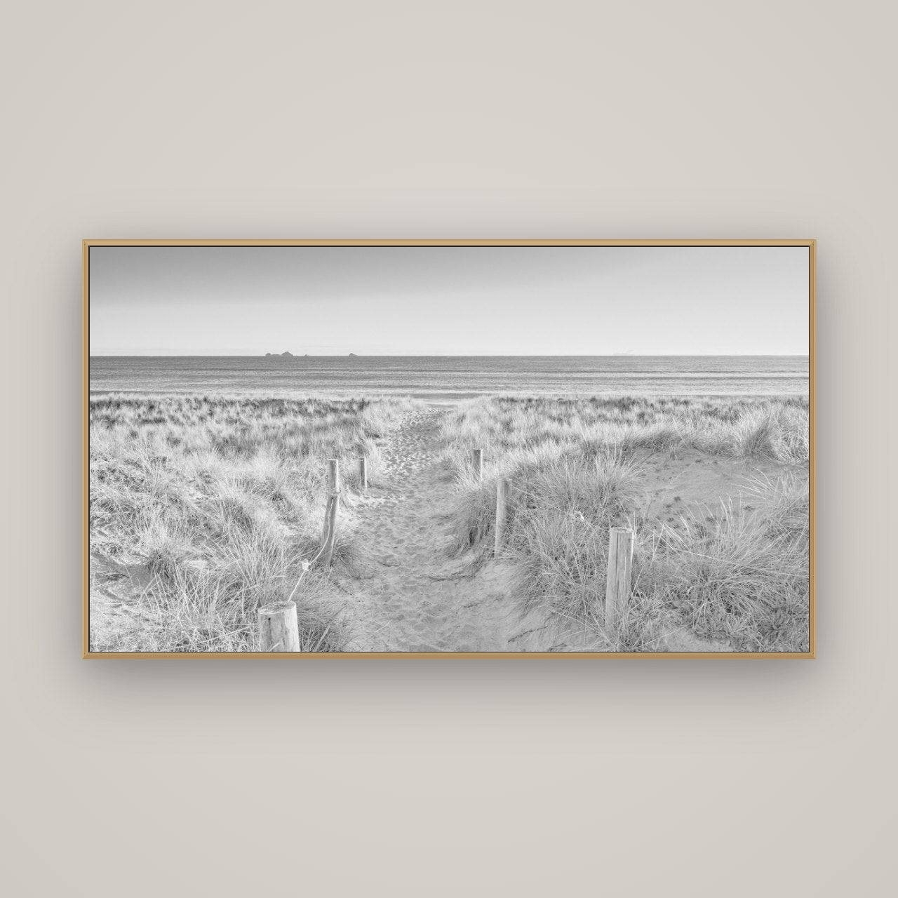 Passage to the Sea, Whakatāne, Basel Natural Oak, 160×90 cm. New Zealand fine art wall art by Stephen Milner.