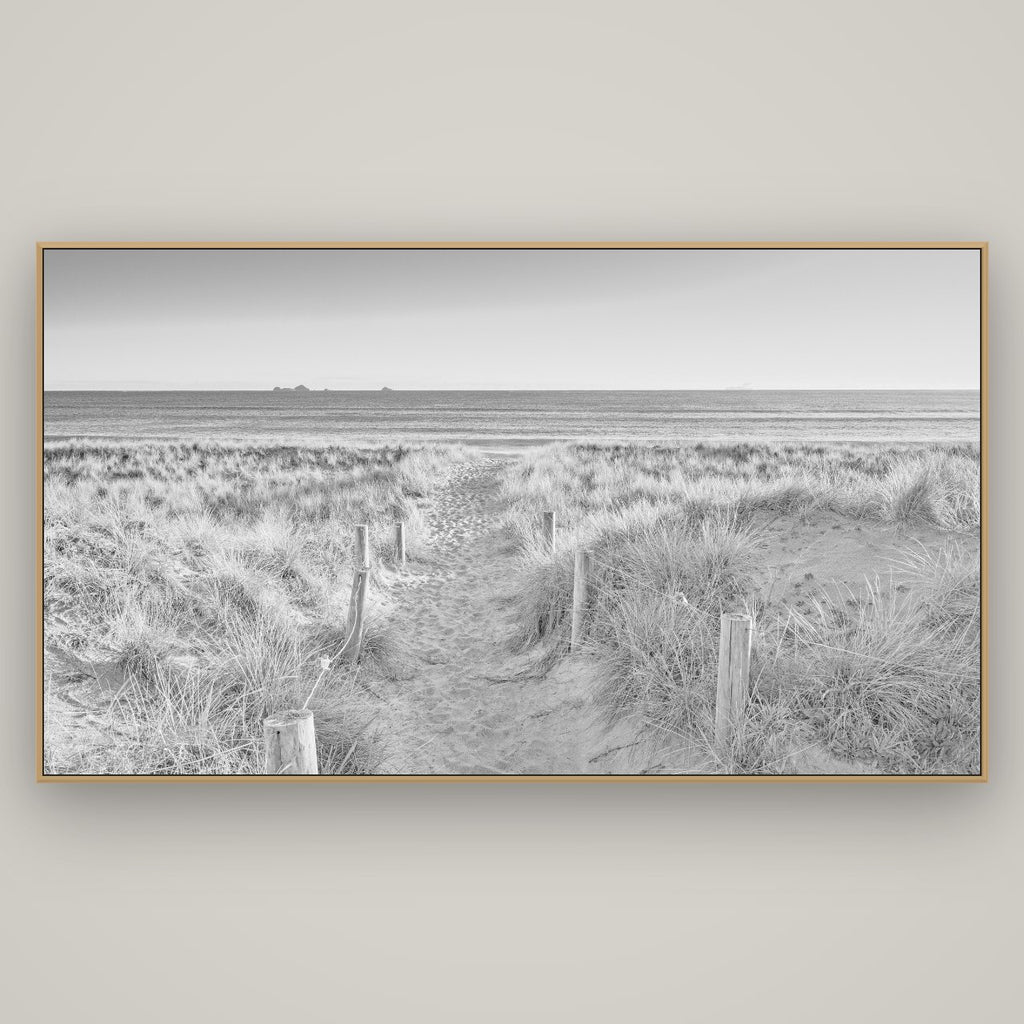 Passage to the Sea, Whakatāne, Basel Natural Oak, 196×110 cm. New Zealand fine art wall art by Stephen Milner.