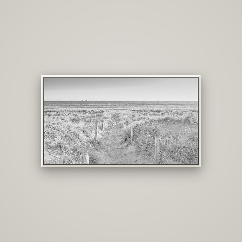 Passage to the Sea, Whakatāne — Basel White, 107×60 cm. New Zealand fine art wall art by Stephen Milner.