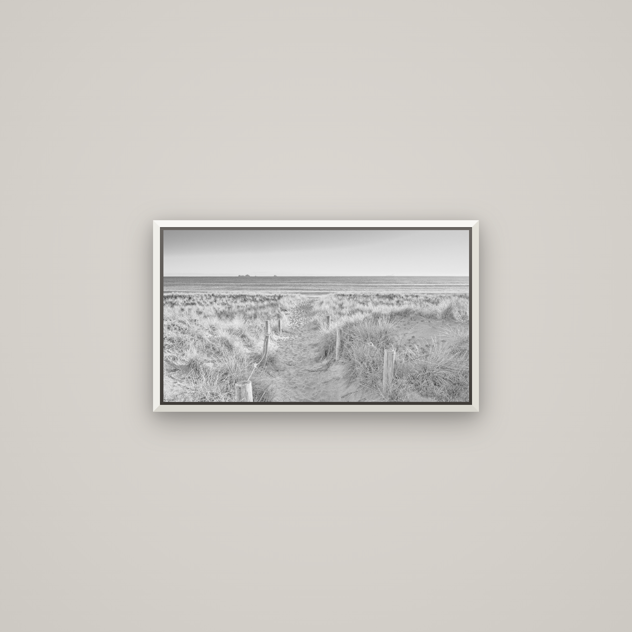 Passage to the Sea, Whakatāne — Basel White, 64×36 cm. New Zealand fine art wall art by Stephen Milner.