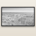 Passage to the Sea, Whakatāne — black float frame canvas, 200 × 130 cm. New Zealand fine art landscape wall art by Stephen Milner.