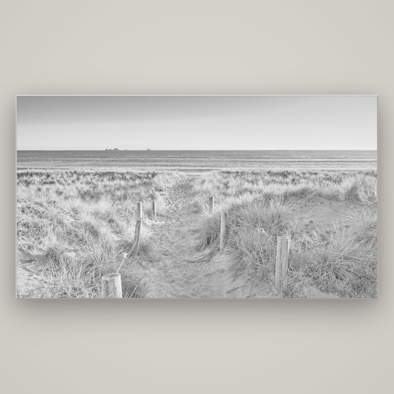 Passage to the Sea, Whakatāne — Slimline Silver, 196×110 cm. New Zealand fine art wall art by Stephen Milner.