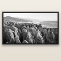 Punakaiki Marvels, South Island — black float frame canvas, 200 × 130 cm. New Zealand fine art landscape wall art by Stephen Milner.