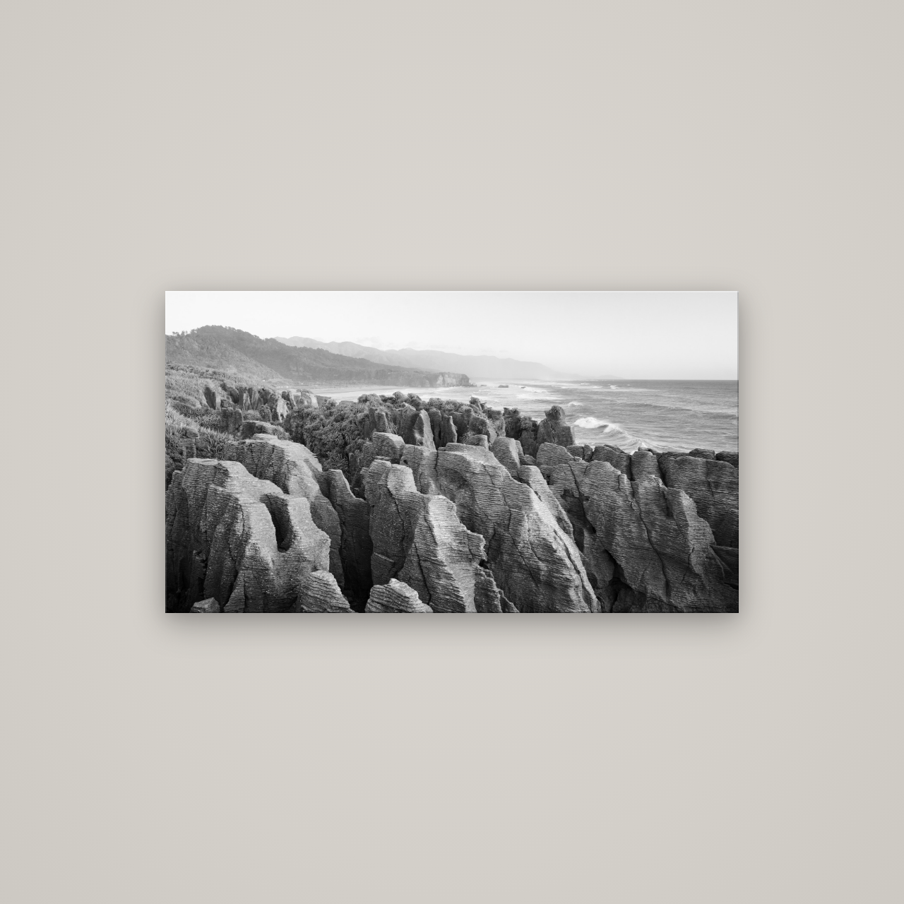 Punakaiki Marvels, South Island — No frame, 107×60 cm. New Zealand fine art wall art by Stephen Milner.