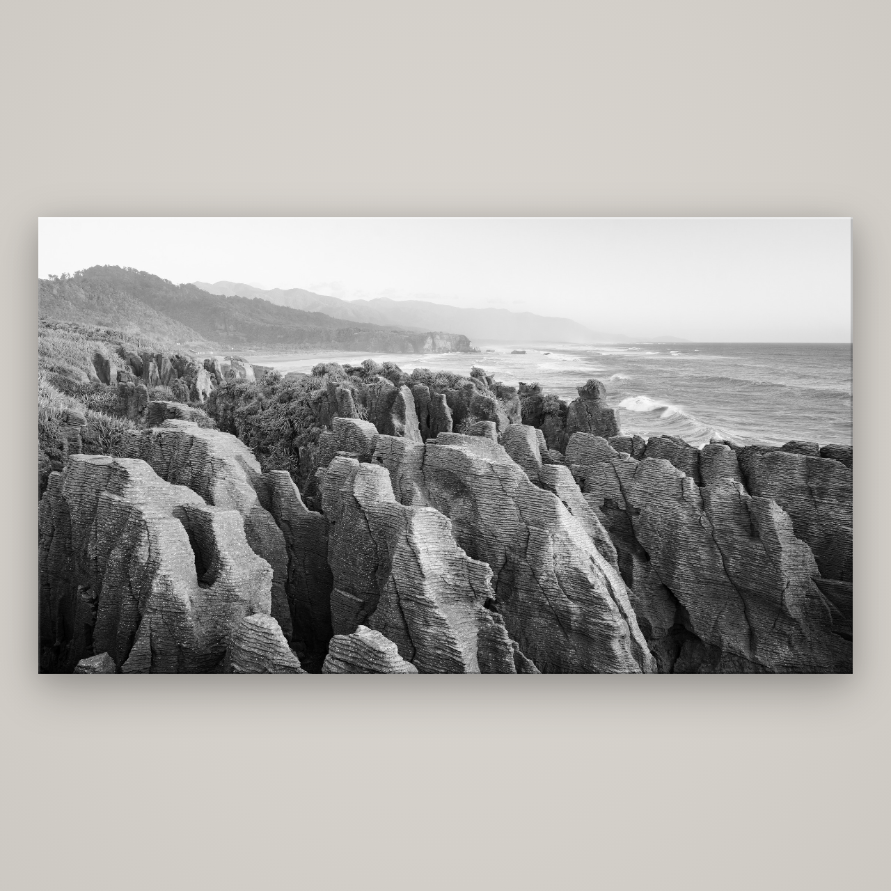Punakaiki Marvels, South Island — No frame, 196×110 cm. New Zealand fine art wall art by Stephen Milner.