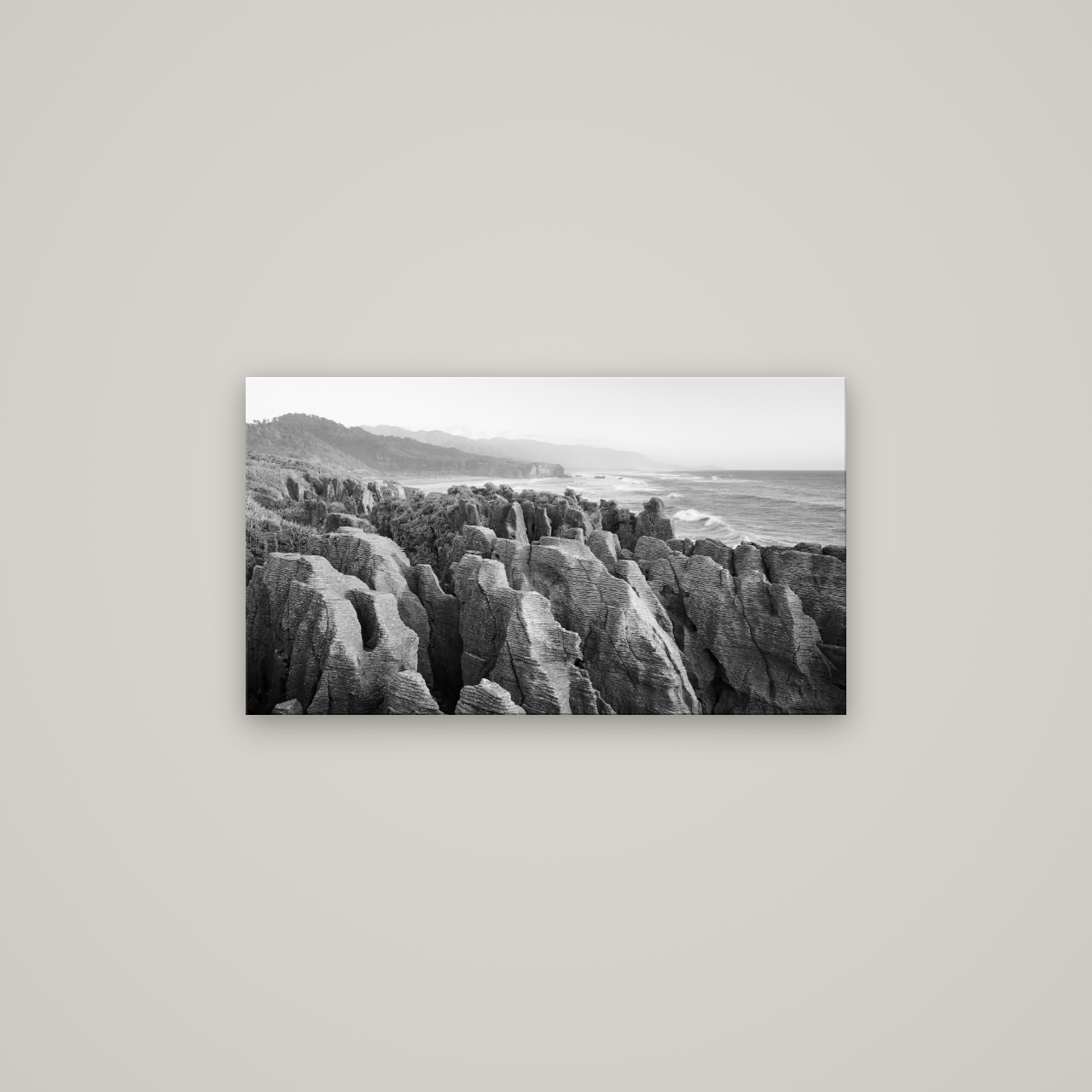 Punakaiki Marvels, South Island — No frame, 80×45 cm. New Zealand fine art wall art by Stephen Milner.