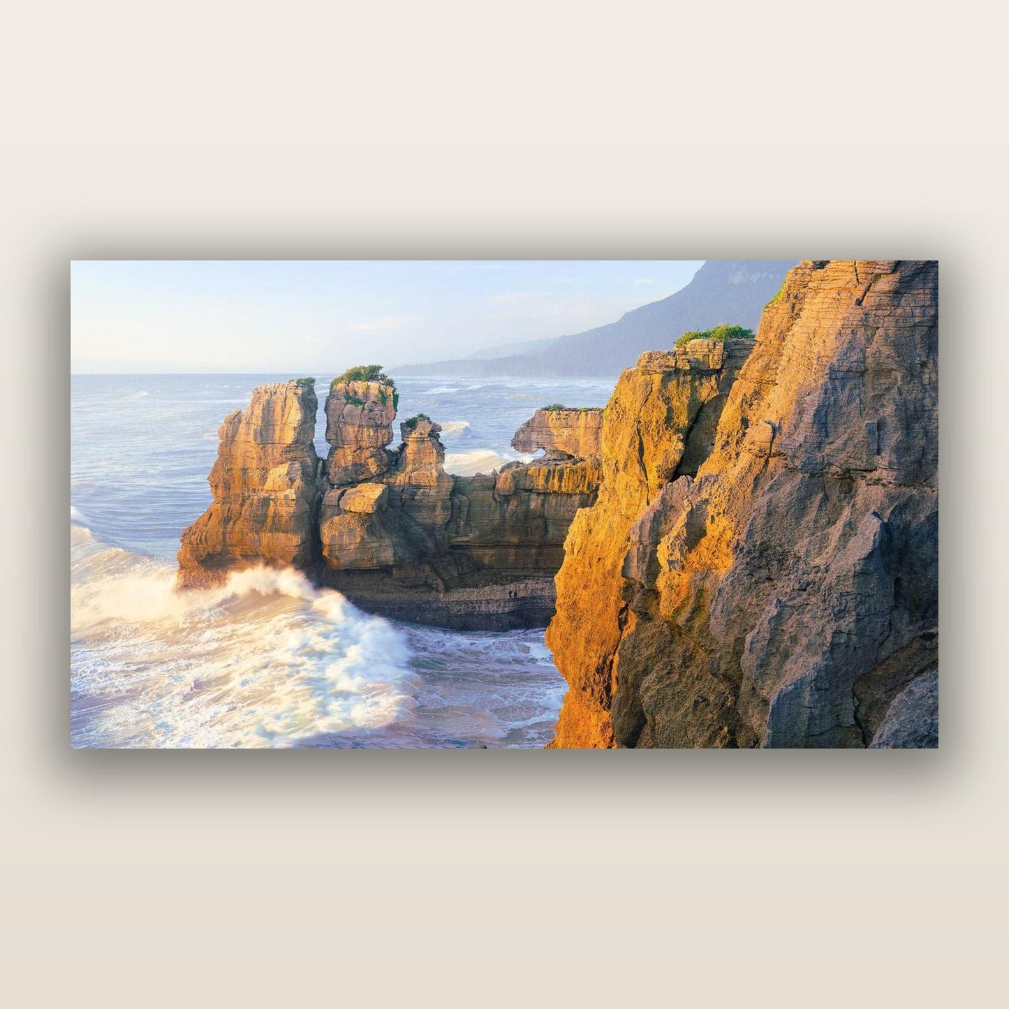 Punakaiki Sculptures, South Island — frameless acrylic glass print. New Zealand fine art landscape photography by Stephen Milner.