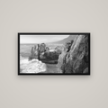 Punakaiki Sculptures, South Island — Basel Black, 107×60 cm. New Zealand fine art wall art by Stephen Milner.