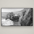 Punakaiki Sculptures, South Island — Basel Black, 196×110 cm. New Zealand fine art wall art by Stephen Milner.