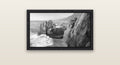 Punakaiki Sculptures, South Island — black float frame canvas, 81 × 46 cm. New Zealand fine art landscape wall art by Stephen Milner.