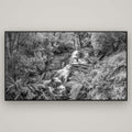 Radiance of Nature, McLean Falls — Basel Black, 196×110 cm. New Zealand fine art wall art by Stephen Milner.