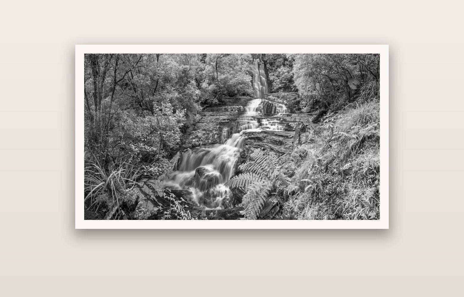 Radiance of Nature, McLean Falls — Hahnemühle fine art print, 120 × 70 cm. New Zealand fine art landscape photography by Stephen Milner.
