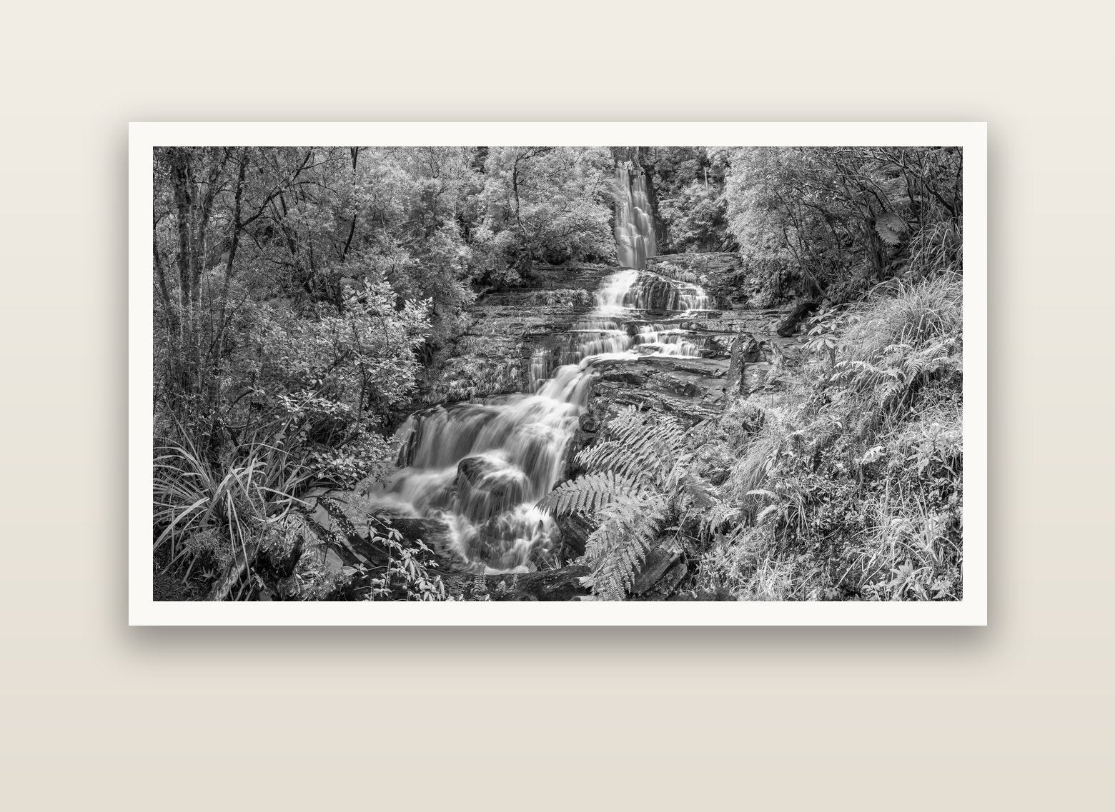 Radiance of Nature, McLean Falls — Hahnemühle fine art print, 150 × 75 cm. New Zealand fine art landscape photography by Stephen Milner.