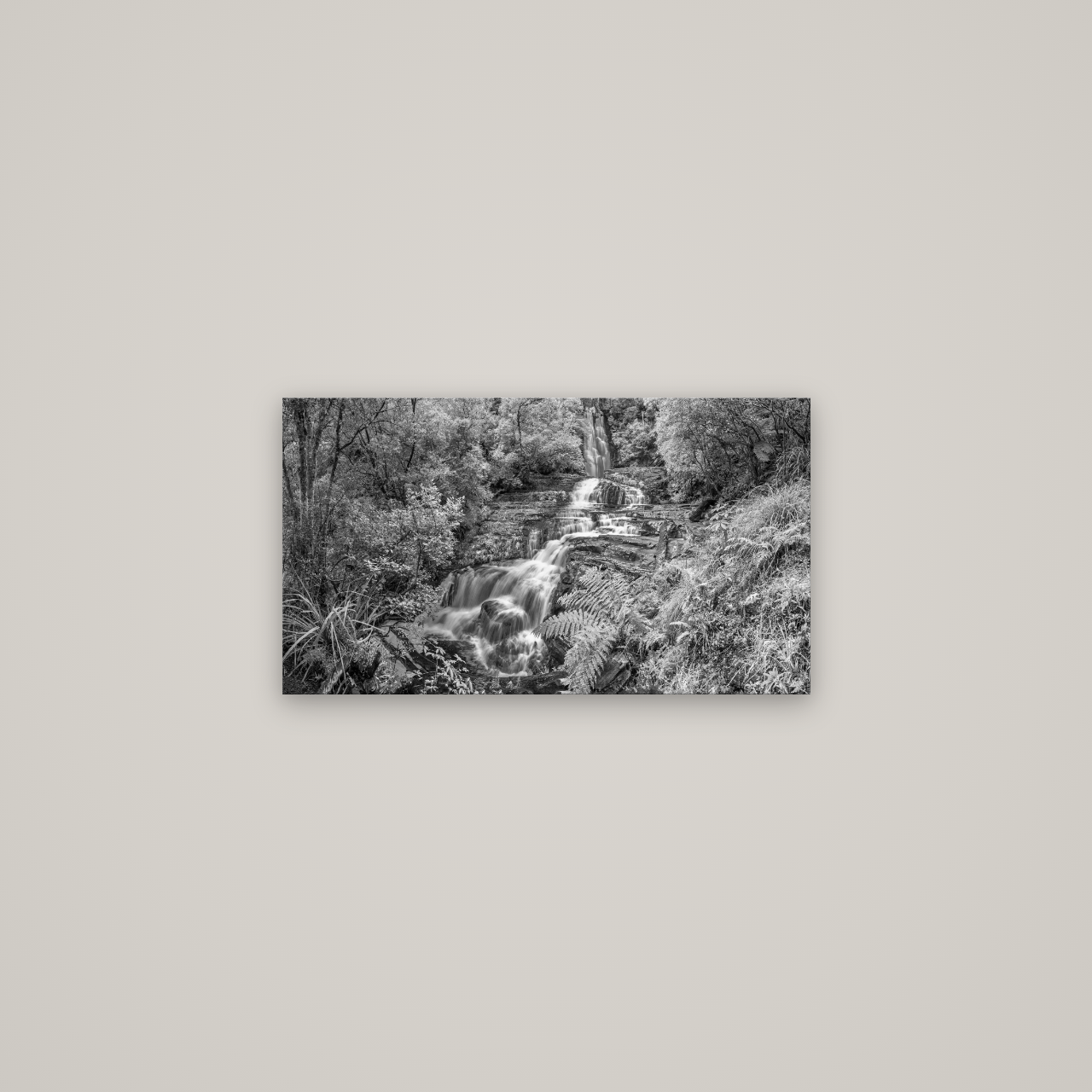Radiance of Nature, McLean Falls — No frame, 64×36 cm. New Zealand fine art wall art by Stephen Milner.