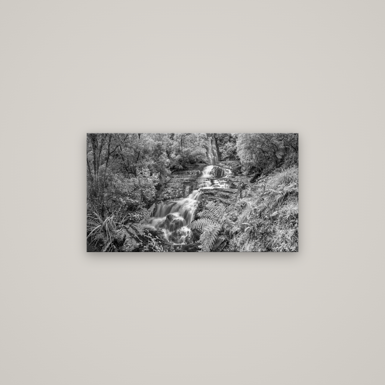Radiance of Nature, McLean Falls — No frame, 80×45 cm. New Zealand fine art wall art by Stephen Milner.