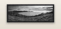Radiant Awakening, Kaikōura's Coastal Majesty — black float frame canvas, 152 × 56 cm. New Zealand fine art landscape wall art by Stephen Milner.