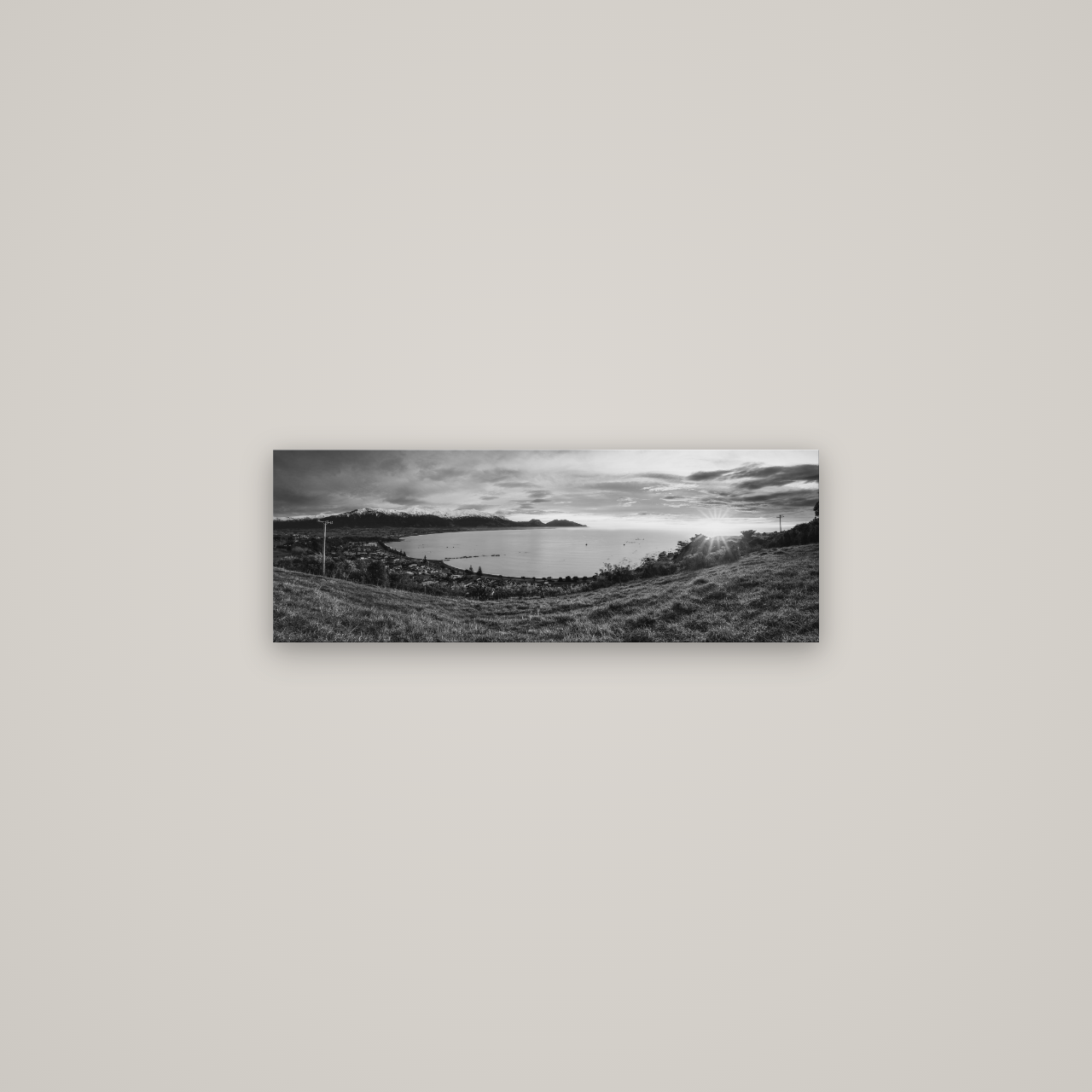 Radiant Awakening, Kaikōura's Coastal Majesty — No frame, 68×24 cm. New Zealand fine art wall art by Stephen Milner.