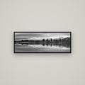 Reflections of Dawn, Big Hill and Potts Range — Basel Black, 113×40 cm. New Zealand fine art wall art by Stephen Milner.
