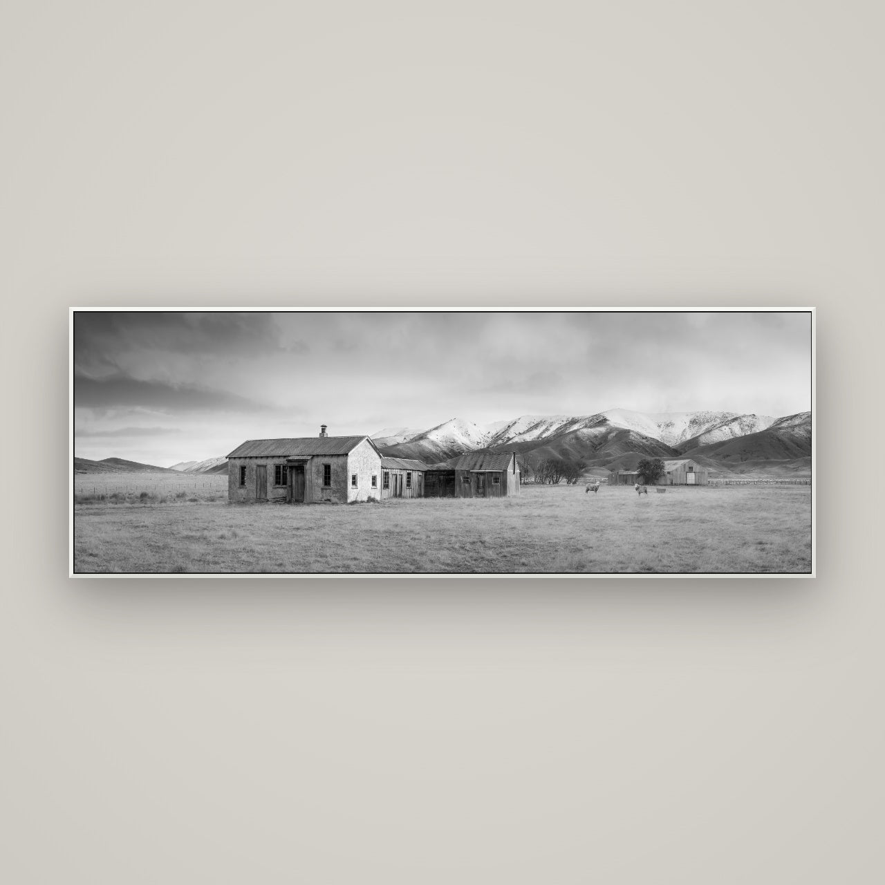 Resilience in Ruin, Echoes of a Forgotten Farm — ArtBox White, 170×60 cm. New Zealand fine art wall art by Stephen Milner.