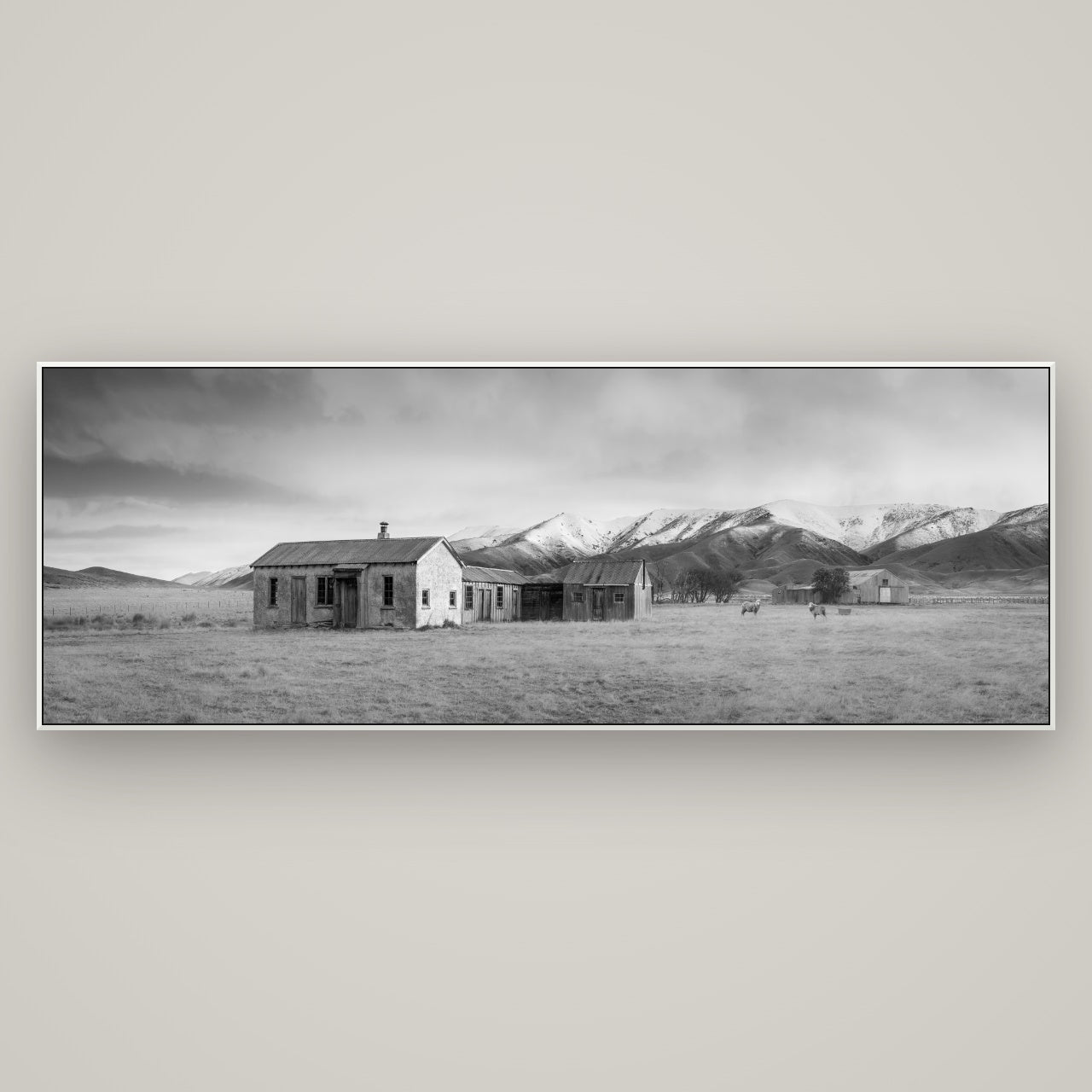 Resilience in Ruin, Echoes of a Forgotten Farm — ArtBox White, 198×70 cm. New Zealand fine art wall art by Stephen Milner.