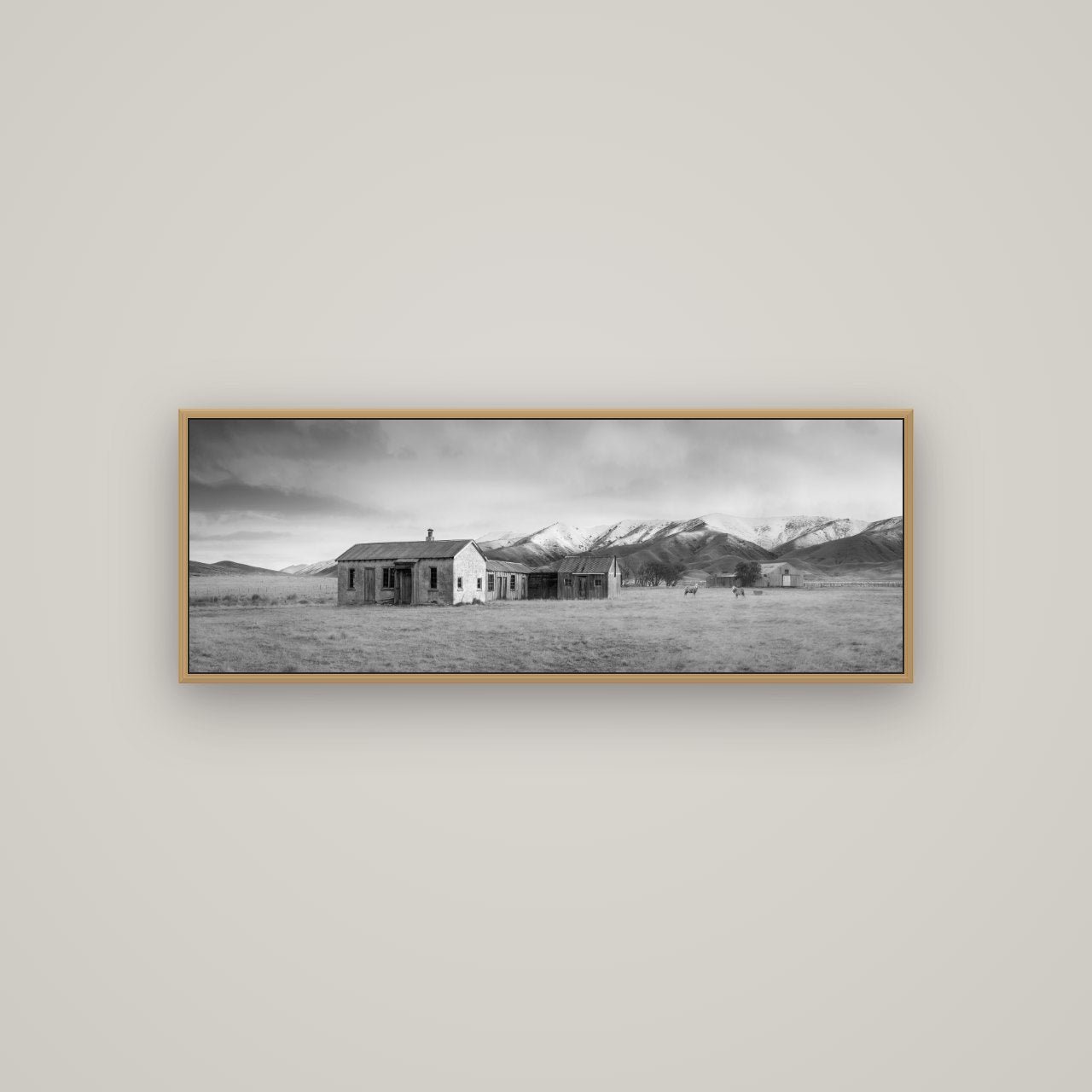 Resilience in Ruin, Echoes of a Forgotten Farm, Basel Natural Oak, 113×40 cm. New Zealand fine art wall art by Stephen Milner.