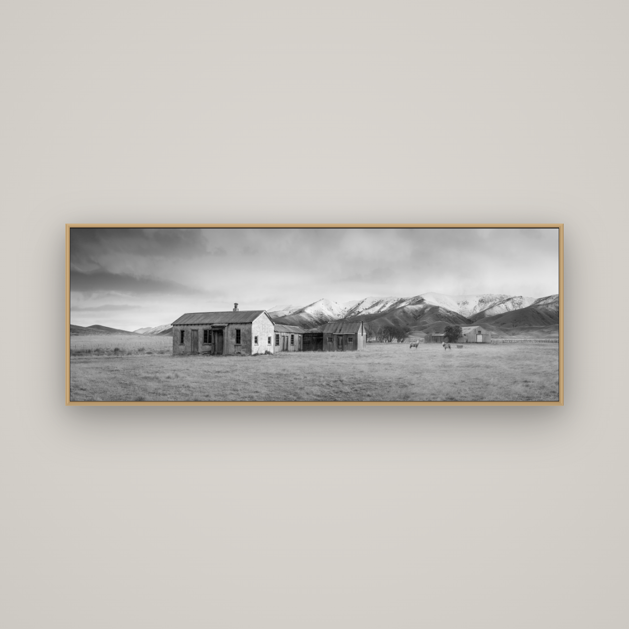 Resilience in Ruin, Echoes of a Forgotten Farm, Basel Natural Oak, 170×60 cm. New Zealand fine art wall art by Stephen Milner.