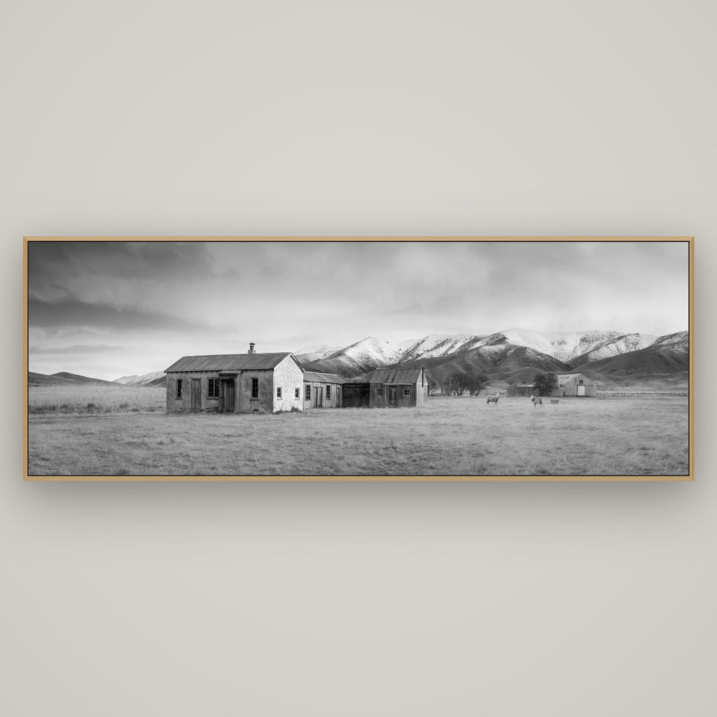 Resilience in Ruin, Echoes of a Forgotten Farm, Basel Natural Oak, 198×70 cm. New Zealand fine art wall art by Stephen Milner.