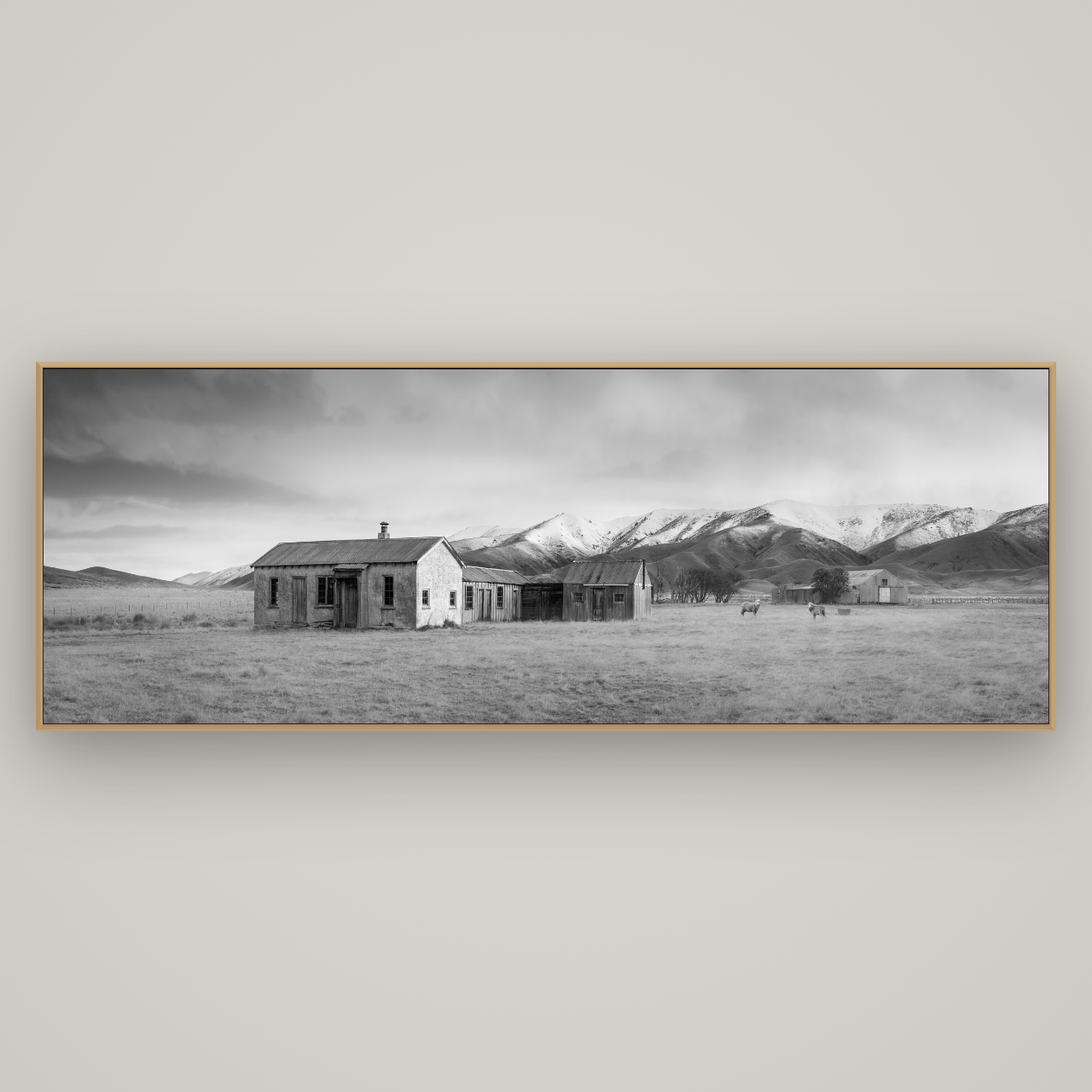 Resilience in Ruin, Echoes of a Forgotten Farm, Basel Natural Oak, 227×80 cm. New Zealand fine art wall art by Stephen Milner.