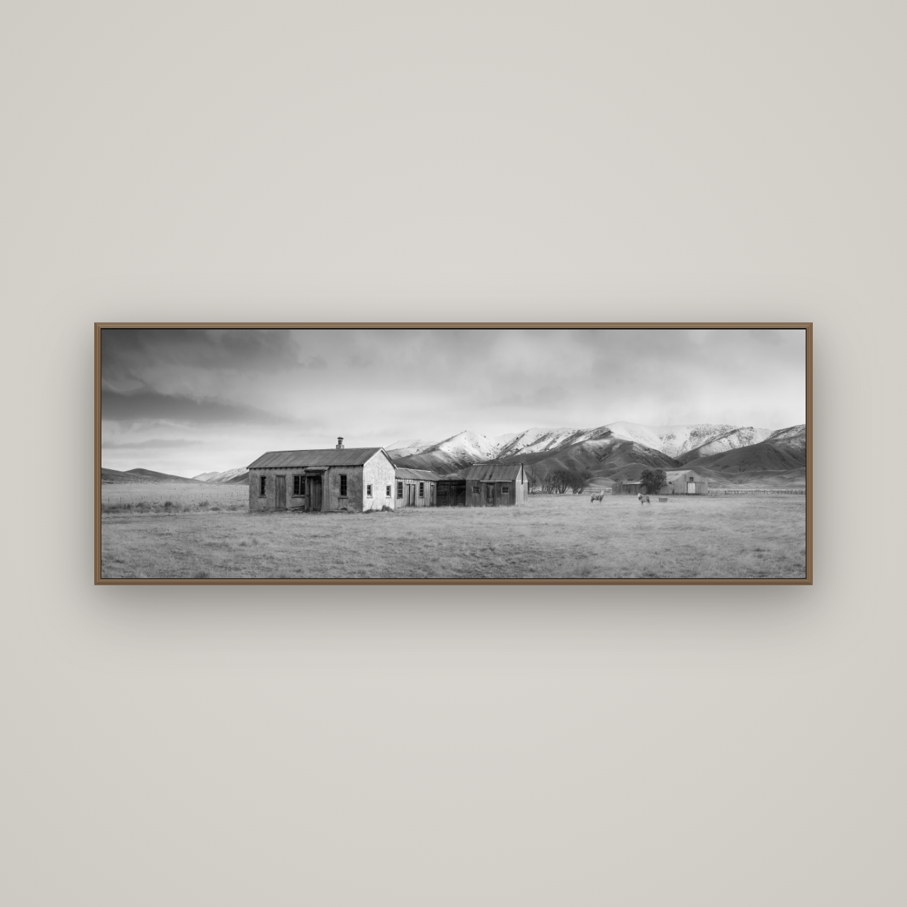 Resilience in Ruin, Echoes of a Forgotten Farm, Basel Walnut, 170×60 cm. New Zealand fine art wall art by Stephen Milner.
