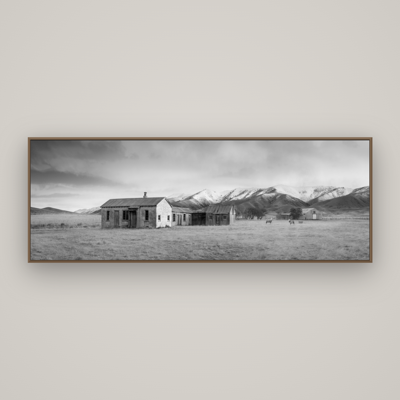 Resilience in Ruin, Echoes of a Forgotten Farm, Basel Walnut, 198×70 cm. New Zealand fine art wall art by Stephen Milner.