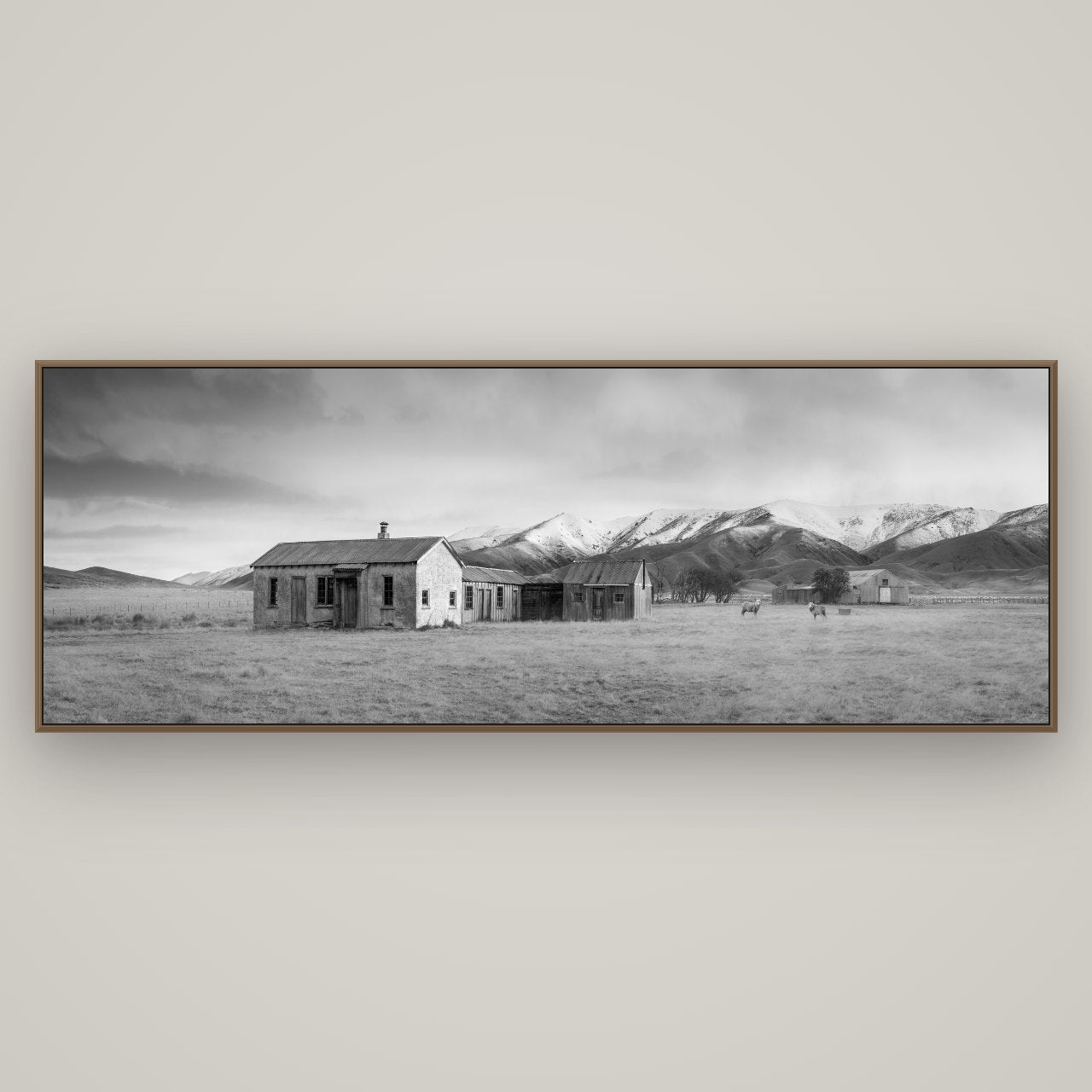 Resilience in Ruin, Echoes of a Forgotten Farm, Basel Walnut, 198×70 cm. New Zealand fine art wall art by Stephen Milner.