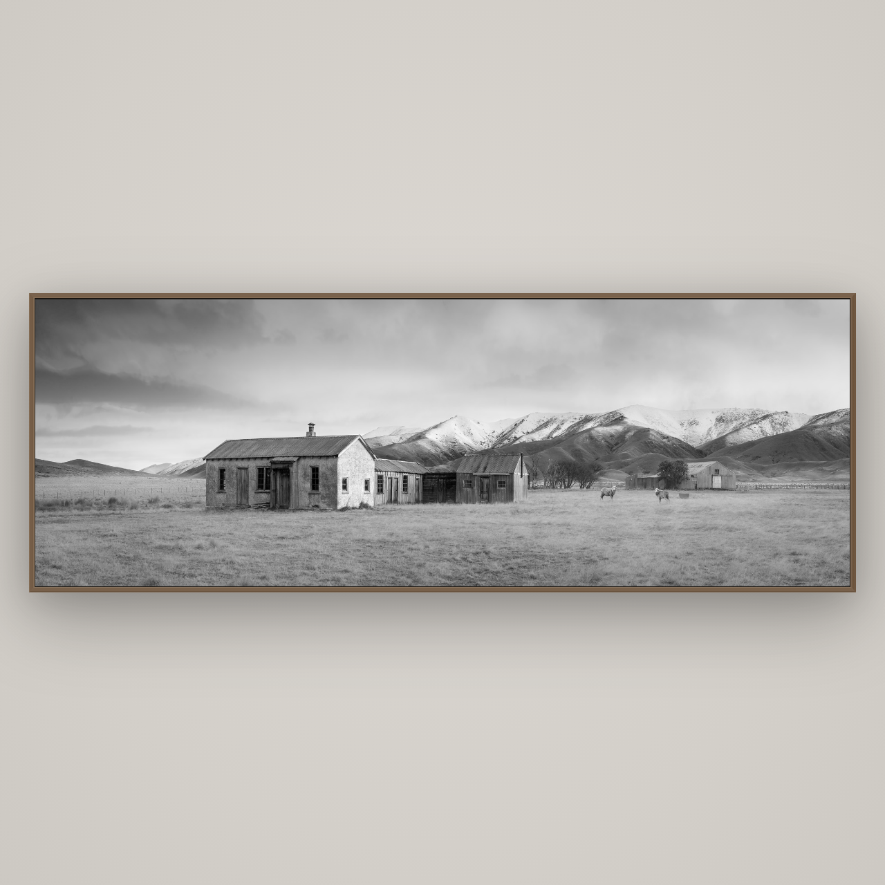 Resilience in Ruin, Echoes of a Forgotten Farm, Basel Walnut, 227×80 cm. New Zealand fine art wall art by Stephen Milner.
