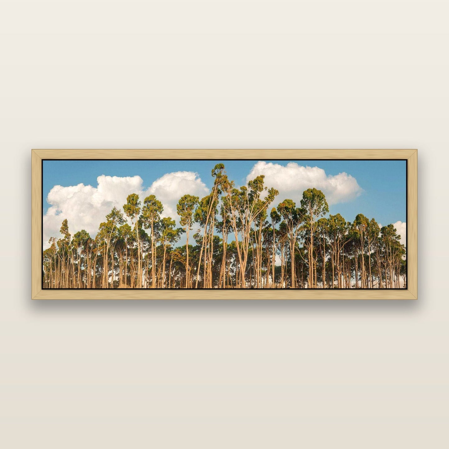 Rimu Reverie, Bruce Bay's Coastal Symphony — framed metallic canvas print, Natural frame. New Zealand fine art landscape wall art by Stephen Milner.