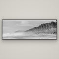 Rimu Rhythms, Bruce Bay's Wild Serenity — Basel Black, 198×70 cm. New Zealand fine art wall art by Stephen Milner.