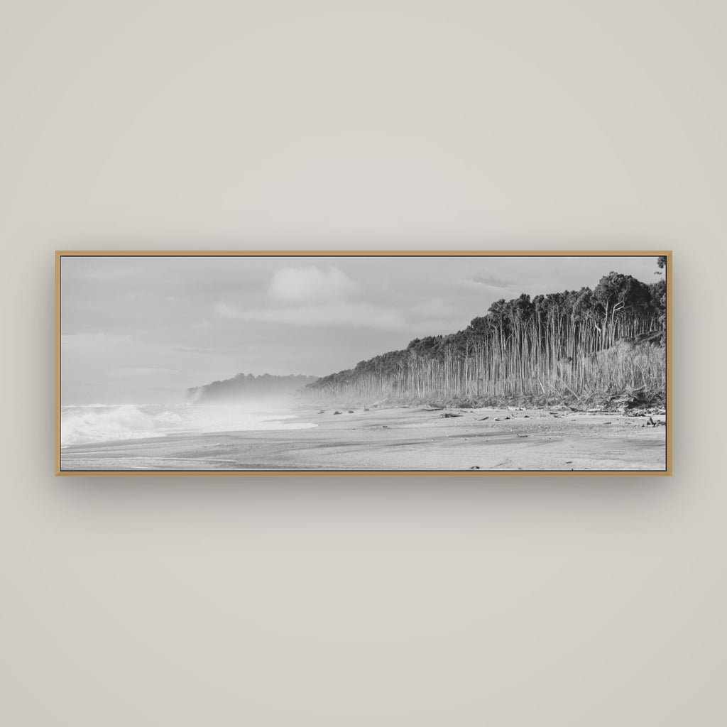 Rimu Rhythms, Bruce Bay's Wild Serenity, Basel Natural Oak, 170×60 cm. New Zealand fine art wall art by Stephen Milner.