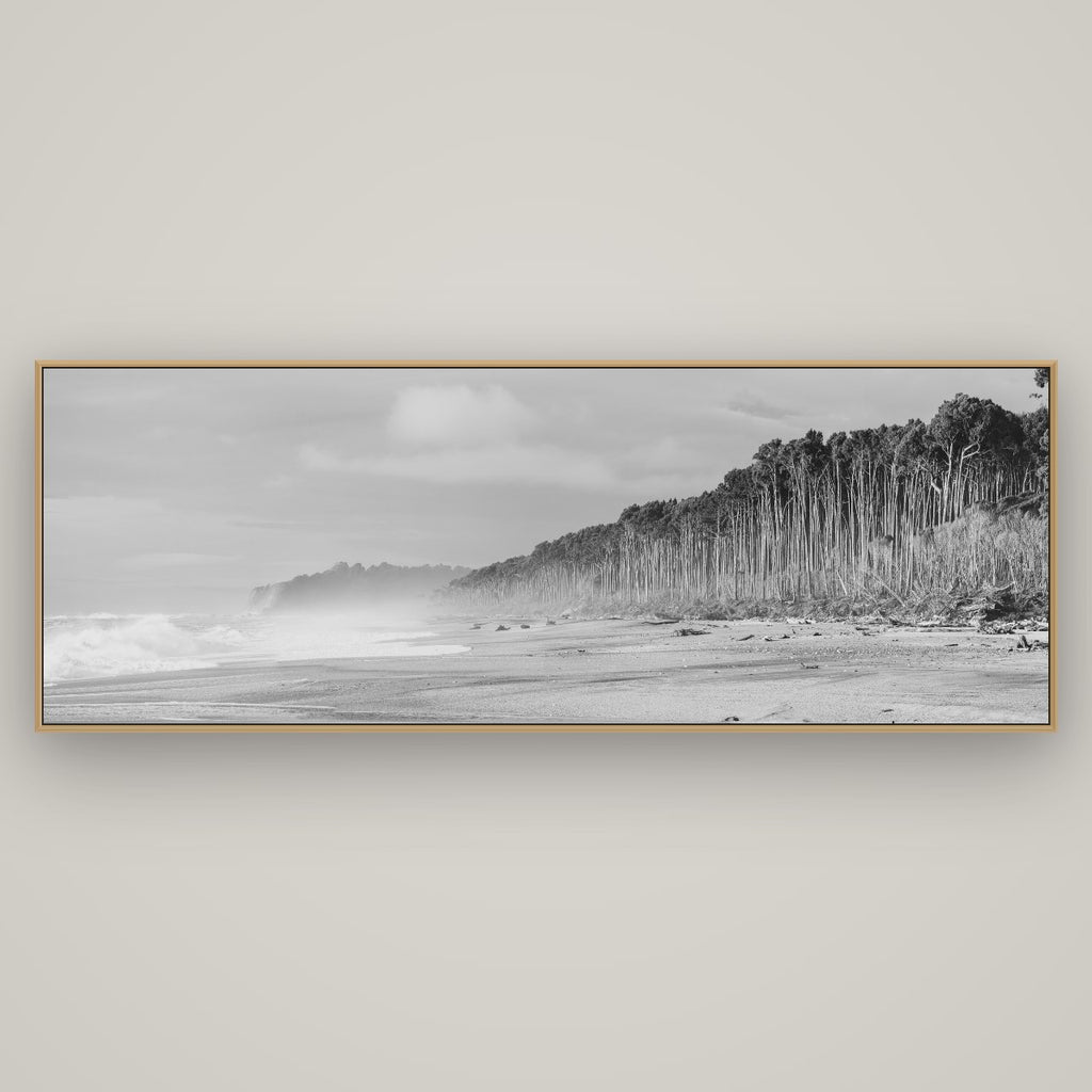 Rimu Rhythms, Bruce Bay's Wild Serenity, Basel Natural Oak, 198×70 cm. New Zealand fine art wall art by Stephen Milner.