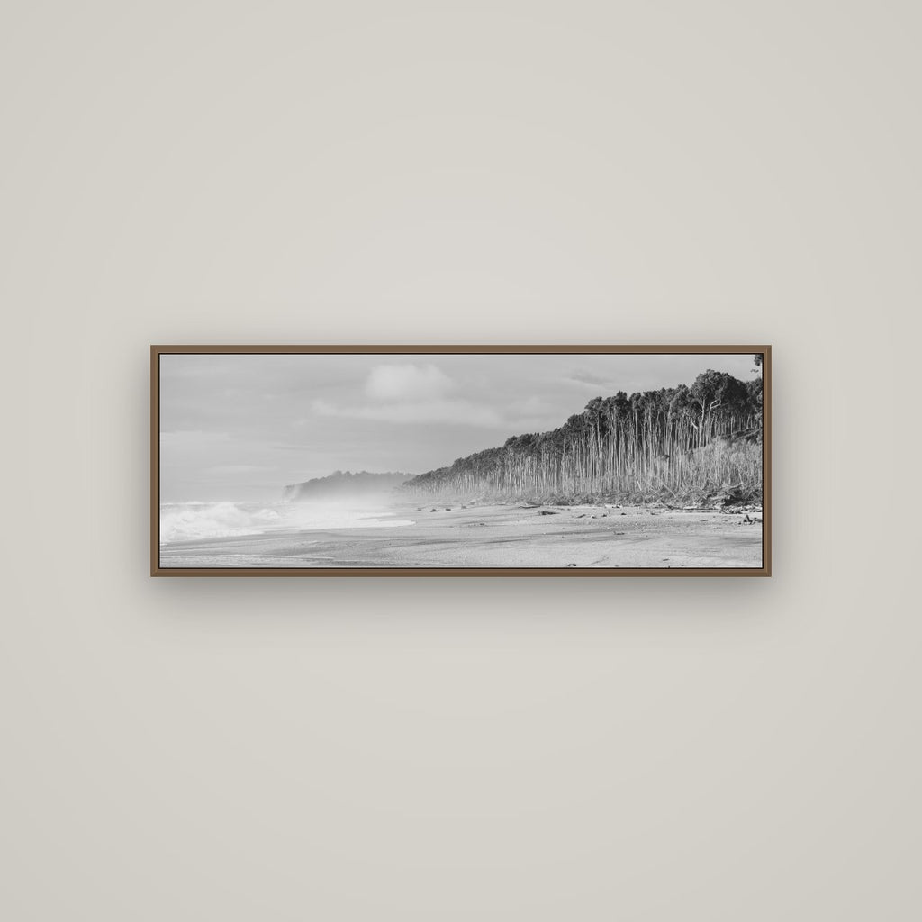 Rimu Rhythms, Bruce Bay's Wild Serenity, Basel Walnut, 113×40 cm. New Zealand fine art wall art by Stephen Milner.