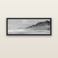 Rimu Rhythms, Bruce Bay's Wild Serenity — black float frame canvas, 152 × 56 cm. New Zealand fine art landscape wall art by Stephen Milner.