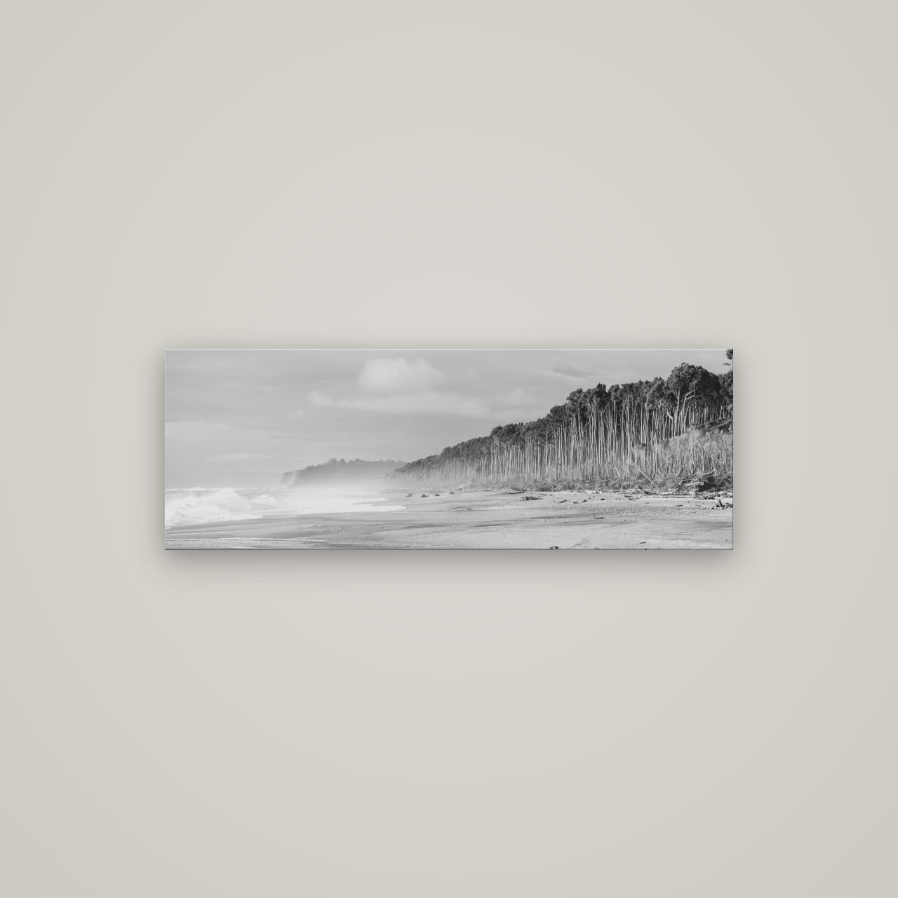 Rimu Rhythms, Bruce Bay's Wild Serenity — No frame, 113×40 cm. New Zealand fine art wall art by Stephen Milner.