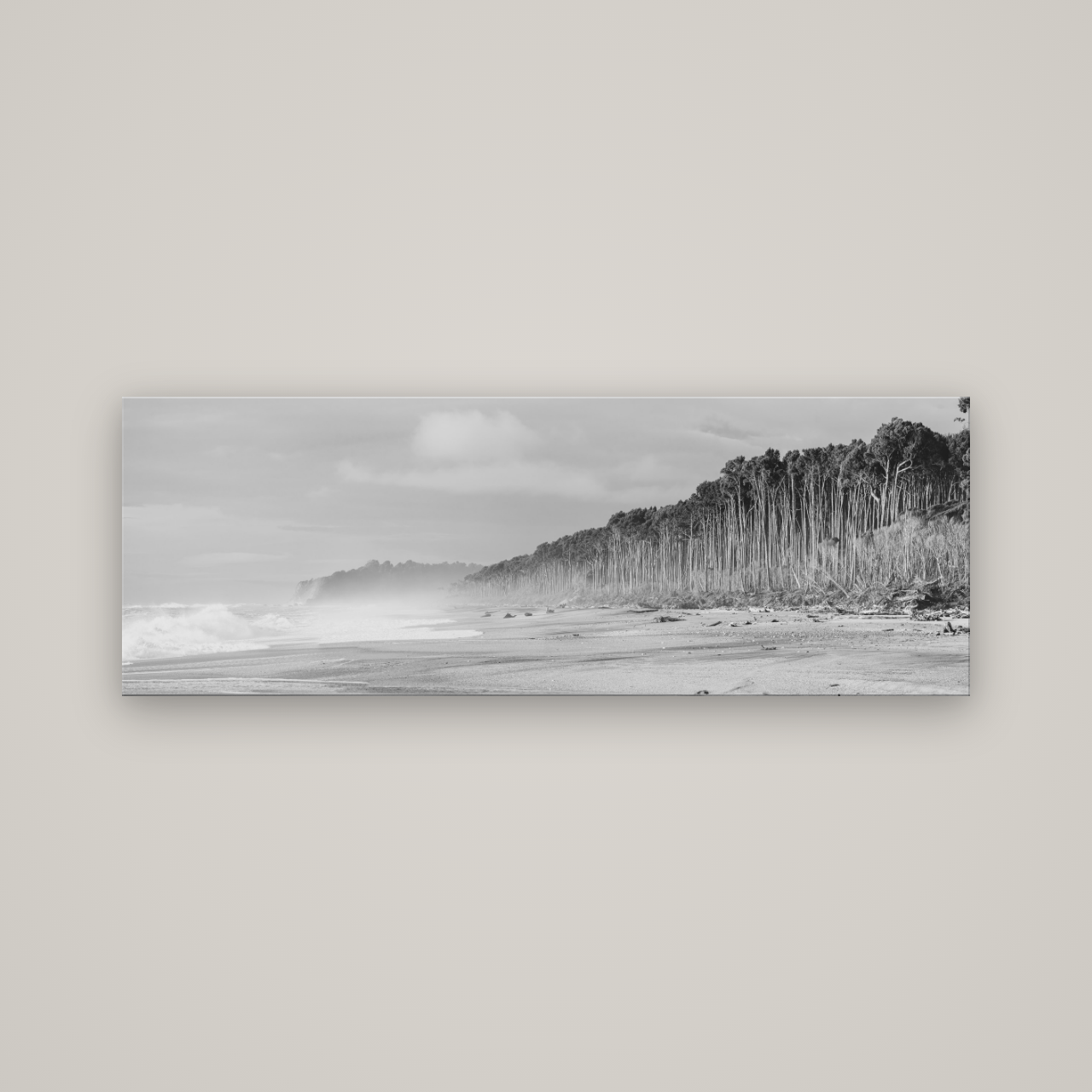 Rimu Rhythms, Bruce Bay's Wild Serenity — No frame, 170×60 cm. New Zealand fine art wall art by Stephen Milner.