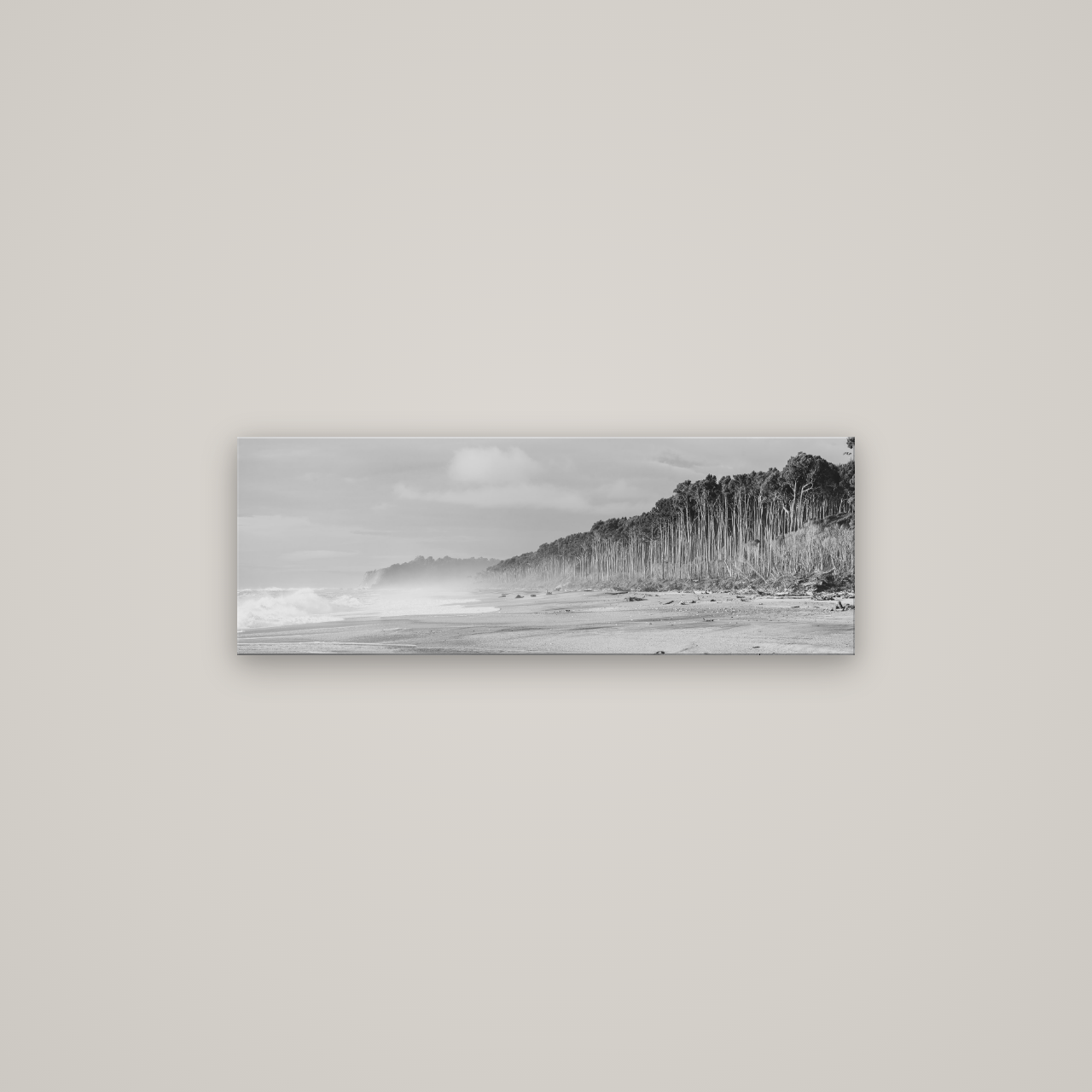 Rimu Rhythms, Bruce Bay's Wild Serenity — No frame, 85×30 cm. New Zealand fine art wall art by Stephen Milner.