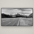 Road to the Top, Mount Cook — Basel Black Matte, 196×110 cm. New Zealand fine art wall art by Stephen Milner.