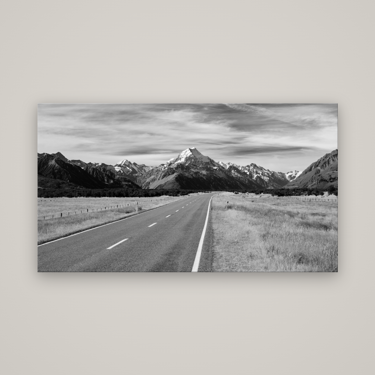 Road to the Top, Mount Cook — No frame, 160×90 cm. New Zealand fine art wall art by Stephen Milner.
