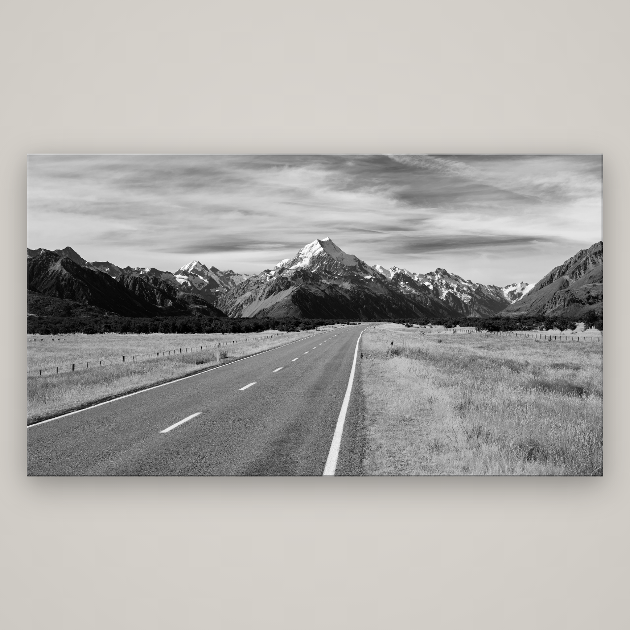 Road to the Top, Mount Cook — No frame, 196×110 cm. New Zealand fine art wall art by Stephen Milner.