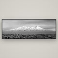 Ruapehu, The Floating Volcano — Basel Black, 198×70 cm. New Zealand fine art wall art by Stephen Milner.