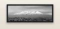 Ruapehu, The Floating Volcano — black float frame canvas, 152 × 56 cm. New Zealand fine art landscape wall art by Stephen Milner.