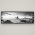 Sands of Time, Wharariki Beach — Basel Black, 198×70 cm. New Zealand fine art wall art by Stephen Milner.